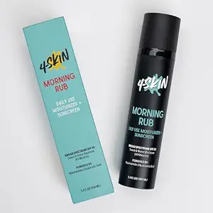 4-SKIN Morning Rub Men's Face Moisturizer SPF 50 | Non-Greasy, No White Cast Daily Sunscreen | Beard-Friendly, Fragrance-Free - 100ML