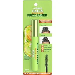 Garnier Fructis Sleek & Shine Frizz Tamer Hair Serum Wand, Flyaway Wand and Hair Mascara Stick, Tame Flyaways Smooth Frizz & Style Edges For Up to 12HRs of Sleek, Slick Back Styling, 0.27 fl oz