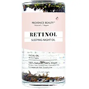 BEAUTE DE PROVENCE Retinol Oil Sleeping Night Oil - Face Moisturizer Full Of Essential Oils, Vitamin E Skin Care Serum And Face Cream Alternative for Facial Wrinkles, Anti-Aging For Women Men - 2 fl oz