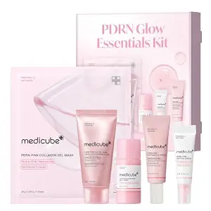 medicube PDRN Glow Essentials Kit, Mini Skincare Travel Set, 5-Step Routine