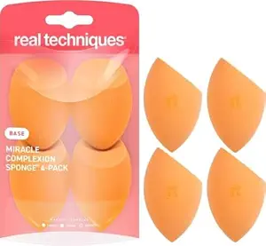 Real Techniques Miracle Complexion Sponge, 4 Pack, Makeup Blending Sponges