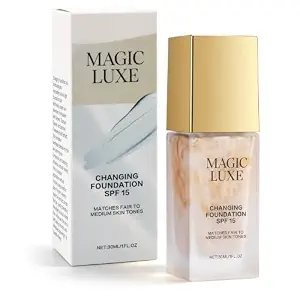 Color Changing Foundation for Mature Skin, Color Shade Adjusting Liquid Foundation with Hyaluronic Acid & Vitamin E, Hydrating Long Wear Makeup, Natural Coverage for All Skin Types