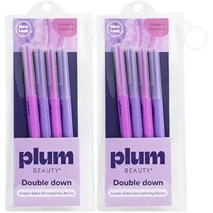 Plum Beauty Dermaplaning Razors for Women & Men 2-Pack, 8 Face Razors
