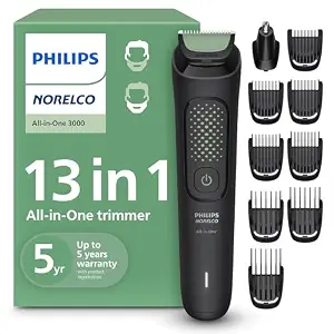 Philips Norelco All-in-One 3000 13-in-1 Trimmer, Face & Hair, Comfort Tips