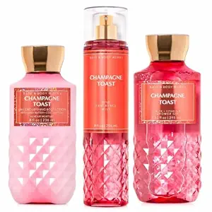 Bath & Body Works - Champagne Toast - Daily Trio - Shower Gel, Fine Fragrance Mist & Super Smooth Body Lotion (Packaging Varies)