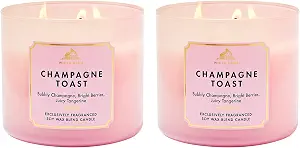 Bath & Body Works 3-Wick Candle, Champagne Toast, Soy Wax Blend, 2 Pack