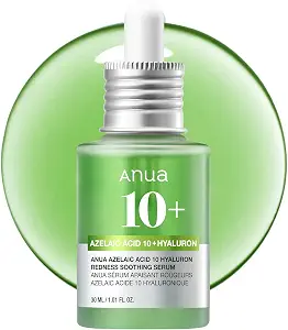Anua Azelaic Acid 10 Hyaluron Redness Soothing Serum, 1.01 fl oz | Facial Serum for Blemish-Prone & Oily-Prone Skin, Lightweight & Hydrating Blemish Care, Hyaluronic Acid, Korean Skincare
