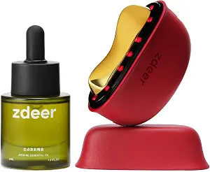 ZDEER PRO Electric Heated Gua Sha Kit, Red Light Face Massager Tool, Red