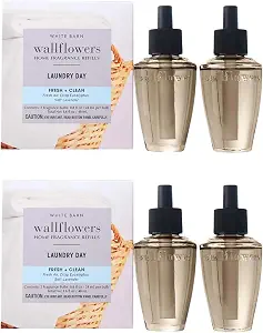 Bath & Body Works Wallflowers Refills, Laundry Day Scent, 4 Pack