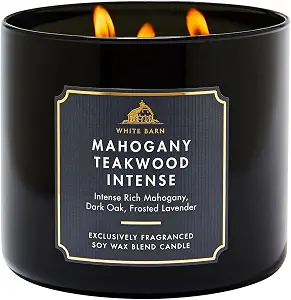 Bath & Body Works 3-Wick Candle, Mahogany Teakwood Intense, Soy Wax Blend