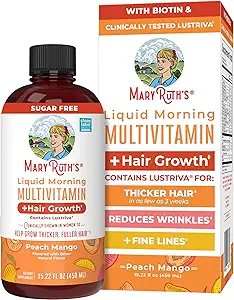 MARYRUTH'S Liquid Multivitamin + Hair Growth, Clinically Thicker Hair, 15oz